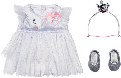 BABY born Ballerina-Outfit - Body & Tüll-Rock mit Schwanen-Stickerei - Inkl. Haarreif mit Krone & Schuhen - Hochwertiges Puppenzubehör - Kleidung geeignet für Puppen der Größe 43 cm