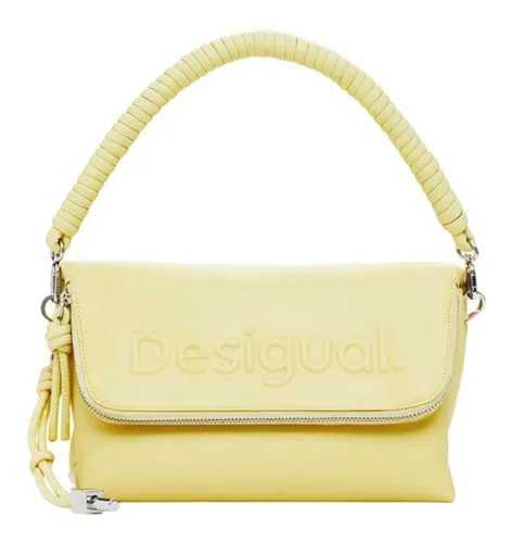 Desigual Damen 25SAXPBB Bag_Half VENECI - Gelbe Umhängetasche - Stylische Umhängetasche mit Blumenmuster, ideal für den Alltag. Kurzer und langer Griff für vielseitigen Tragekomfort.