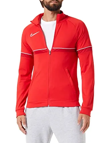 Nike Dri-FIT Academy Men's Knit Soccer Track Jacket, university red/white/gym red/white, XL