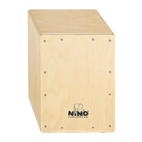 Nino Percussion Cajon Kinder Instrument - Trommelkiste für Kinder ab 4 Jahren, fördert musikalische Früherziehung mit rutschfesten Füßen und abgerundeten Kanten