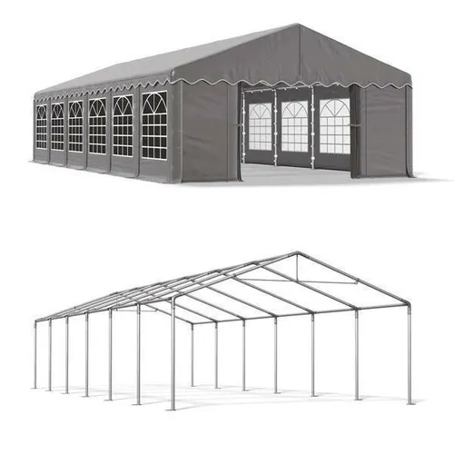 Partyzelt 5x12 PE Pavillon Bierzelt Festzelt Gartenzelt Wasserdicht NEU grau S