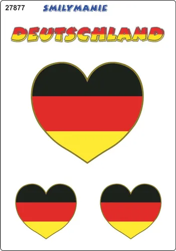 Aufkleber Herz Deutschland 3er-Set 150 x 105 mm  Sticker Autocollant