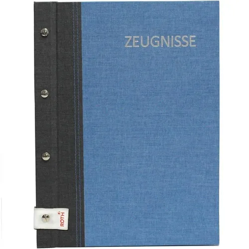 Roth Zeugnismappe Bicolor Sichtbuch Zeugnis Präsentationsmappe Denim Blau Grau