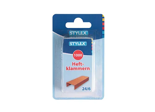 Heftklammern 24/6, 1.000 Stk. [Stylex 31100] verkupfert