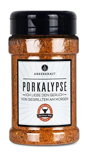 Ankerkraut Porkalypse Gewürz, 240g im Streuer, Mischung Würzender Zutaten für Schwein-Fleisch, Lecker Grillen Premium Qualität