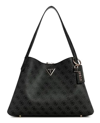 Guess Schultertasche Girlfriend Carryall, Coal Logo von GUESS