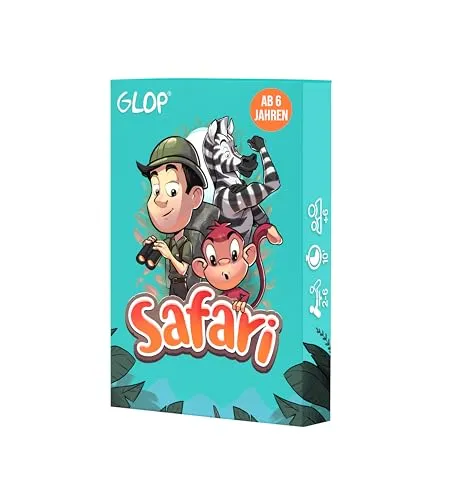 Glop Safari – Kartenspiel für Kinder & Familien ab 6 Jahren, 2–6 Spieler, schnelle Runden (10–15 Min), kompaktes Reisespiel, Geschenkidee