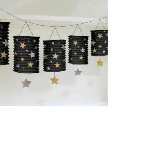 Silvester - Sternen Laternengirlande Glamour Stars,silber/gold, 3,6 m (1m=1,38€)