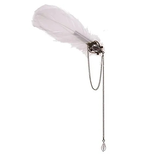 GRACEART Steampunk Gear Feder-Haarspange, weiß, One size in weiß von GRACEART