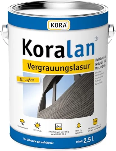 Koralan® Vergrauungslasur für Nadelholz (Flint, 2,5 Liter)