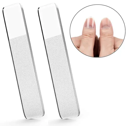2x Professionelle Nano Glasnagelfeile Nagelfeile mit Etui Glasfeile