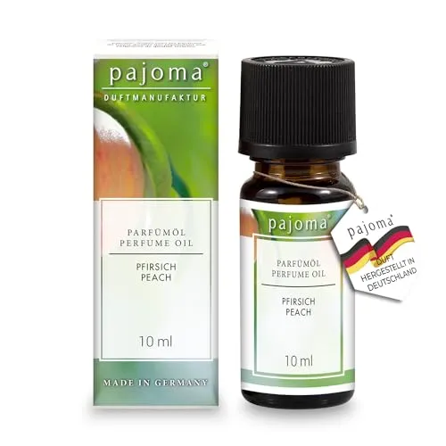 pajoma® Duftöl 10 ml, Pfirsich | feinste Parfümöle für Aromatherapie, Duftlampe, Aroma Diffuser, Massage, Naturkosmetik | Premium Qualität