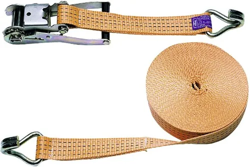 KERBL Zurrgurt 8 m x 50 mm, 2-teilig, Spitzhaken, Ratsche, orange, 37140 000000000000688765