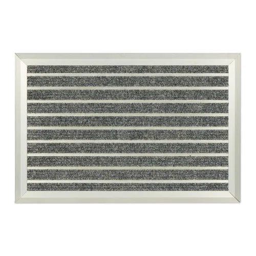 Rutschfeste Aluminium-Türmatte - Fußmatte Schmutzfangmatte - Tür- & Bodenmatten: Rutschsichere Aluminium-Türmatte mit 60 cm Breite, ideal für drinnen und draußen - sorgt für Sauberkeit und Sicherheit.
