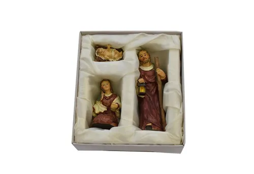 Geschenkestadl Krippenfigur Krippenfigurenset 3-tlg Maria, Josef, Christkind Wiege, in 2 Gr.