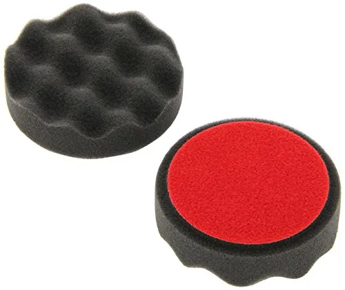 ALCLEAR 568030F Finishpad gegen Hologramme, Auto Polierschwämme, gewaffelt, Durchmesser: 80x25 mm, anthrazit,2er Set, Polierpad polieren Pad Schwamm Autopolitur Polierschwamm f. Poliermaschine