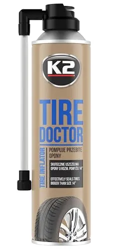 K2 Tire Doctor, Pannenhilfe Spray, Reifendichtmittel, Loch im Reifen schließen, der Helfer bei kaputten Reifen, 535ml