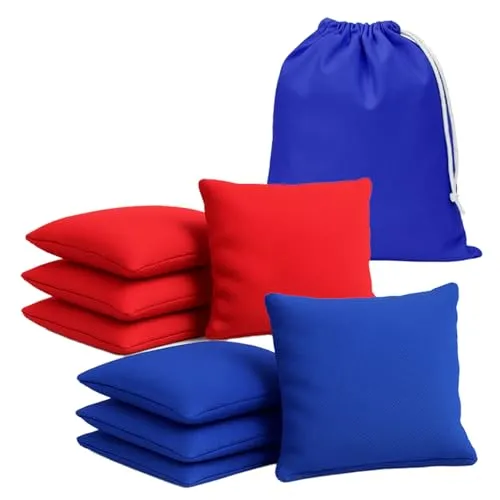 Offizielle Cornhole Tasche | 4 Blaue und 4 rote Taschen | Offizielle Größen | Premium Qualität | 100% Baumwolle | Wasserdicht | Amerikanisches Spiel | Outdoor Spiel | Freunde & Familie | OriginalCup®