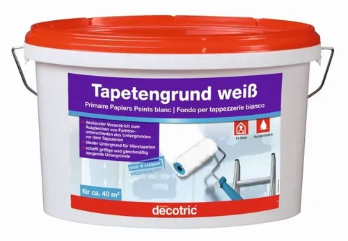 Decotric Tapetengrund 5 L weiß - Hochwertige Grundierung für Tapeten, ideal für Innenräume, sorgt für optimale Haftung und ein gleichmäßiges Finish.