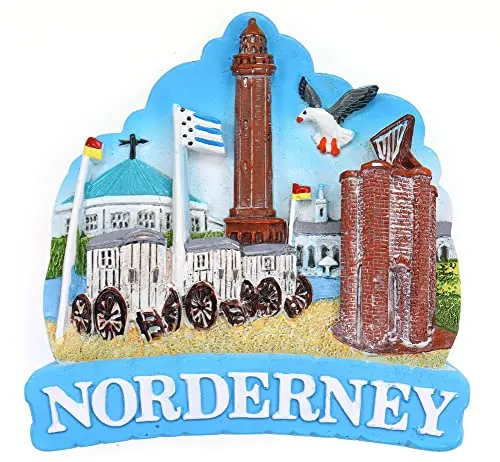 Produktbild Norderney Magnet Leuchtturm Nordsee Poly Glanzlack Souvenir Germany