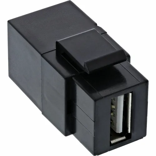 USB 2.0 Keystone Snap-In Einsatz USB-A Buchse zu Buchse gewinkelt schwarz