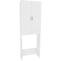 Vicco Waschmaschinenumbauschrank Martha, Weiß, 64 x 190 cm - Waschmaschinenumbauschrank mit 2 langen Scharniertüren und verstellbaren Regalböden, ideal für eine platzsparende und stilvolle Lösung im Badezimmer oder Waschraum.