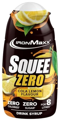 IronMaxx SqueeZero - Cola Lemon 65ml | Sirup, Erfrischendes Geschmackserlebnis für 8 Liter, Zuckerfrei und Kalorienfrei in 100ml verzehrfertigem Getränk