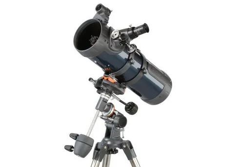 Celestron Teleskop AstroMaster 114EQ Newton - Spiegelteleskop für Einsteiger - Teleskop mit 114mm Objektivdurchmesser und 1000mm Brennweite, ideal für Deep-Sky-Beobachtungen. Inklusive LED-Sucher und 2 Okulare, perfekt für astronomische Entdeckungen.