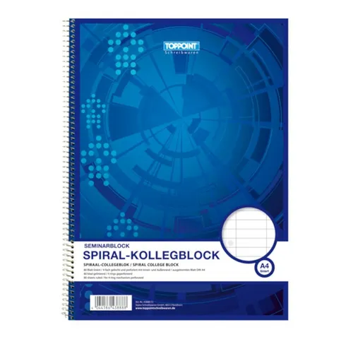 Stylex Schreibwaren Collegeblock Collegeblock A4 Spirablock Kollegblock liniert