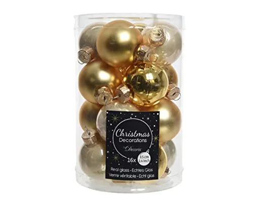 Weihnachtskugeln Christbaumschmuck Gold Mix 16 Stück Ø 3,5 cm