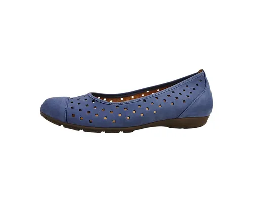 Gabor Ballerina Slipper mit Hovercraft Sohle blau 41 EU - Stylischer Slipper in jeansblau mit innovativer Hovercraft Luftkammerlaufsohle für optimalen Komfort. Ideal für den Business-Einsatz und den Alltag.