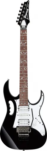Ibanez JEMJR-BK - Einstiegsmodell mit ikonischen Features - Gitarren mit RG Style Body, flachem Wizard III Hals und kräftigen INF Pickups für vielseitigen Sound, ideal für Einsteiger und Profis.