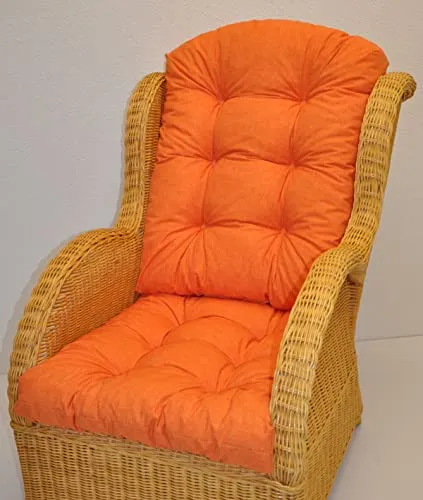 Rattani Sesselauflage Polster Kissen für Rattan Ohrensessel in orange von Rattani