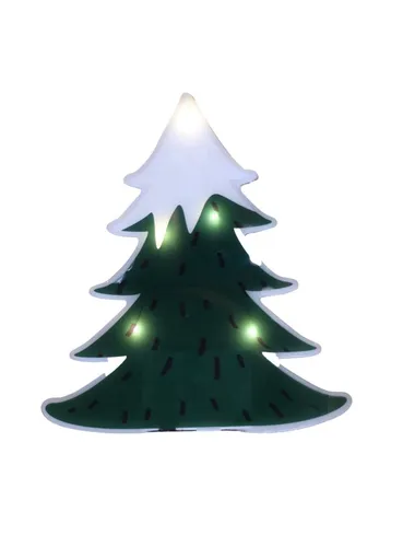 Star-Max LED Dekolicht LED Fensteraufkleber Tanne – Wiederverwendbar mit Timer