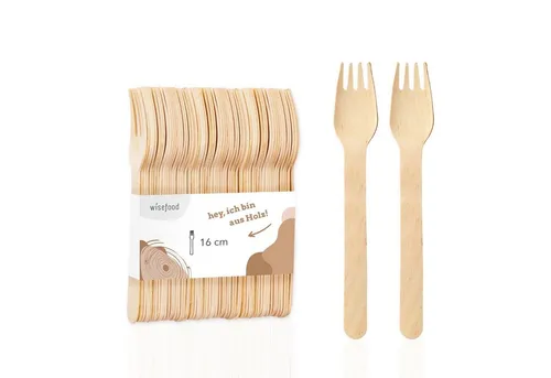 wisefood Einwegbesteck-Set Holz Gabel von wisefood