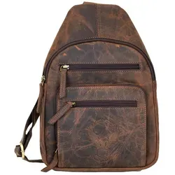 MDM Herren Schultertasche aus echtem Rindsleder – Vintage Slingbag - Diese stilvolle Slingbag aus 100 % echtem Rindsleder bietet Funktionalität und Langlebigkeit im Vintage-Stil. Mit durchdachter Aufteilung und verstellbarem Schultergurt ist sie ideal für Alltag und Reisen.