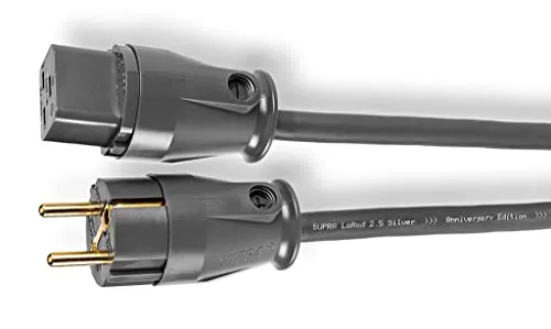 Supra LoRad 2.5 SPC CS-EU CEE Netzkabel - 1.5 Meter - Hochwertiges Stromkabel für Hi-Fi-Systeme, mit versilbertem 5N-Kupfer für reduzierten Geräuschpegel und bessere Klangqualität.