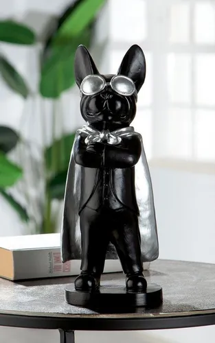 Casablanca Tierfigur Hund Hero Dog stehend - Elegante Hundeskulptur aus Kunstharz in Schwarz, ideal für besondere Anlässe wie Geburtstage oder Hochzeiten. Maße: 32,5 cm hoch, 13 cm breit.
