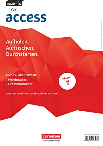 Access - G9 - Ausgabe 2019 - Band 3: Wordmaster und Grammarmaster Paket - Englische Grammatik, umfassendes Lernpaket für das 7. Schuljahr mit effektiven Übungen zur Verbesserung von Wortschatz und Grammatik.