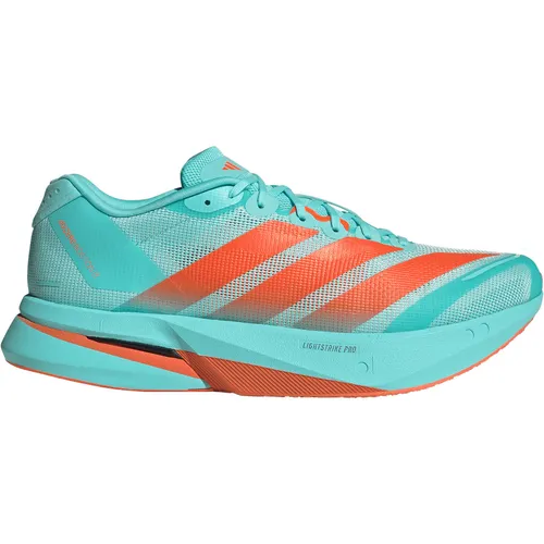 adidas Herren Adizero Boston 13 Schuhe - Größe 43, Türkis - Leichter Trainings- und Wettkampfschuh mit effizienter Dämpfung und dynamischem Abrollverhalten. Ideal für schnelle Straßenläufe und maximale Performance.