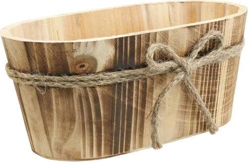 Holzdeko Ovale Dekoschale Tischdeko Landhaus Flair 23x13x10cm
