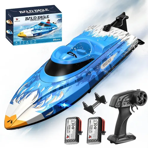 Ferngesteuertes RC Boot 25 km/h, wasserdicht mit 2,4 GHz Fernsteuerung, Wasse...