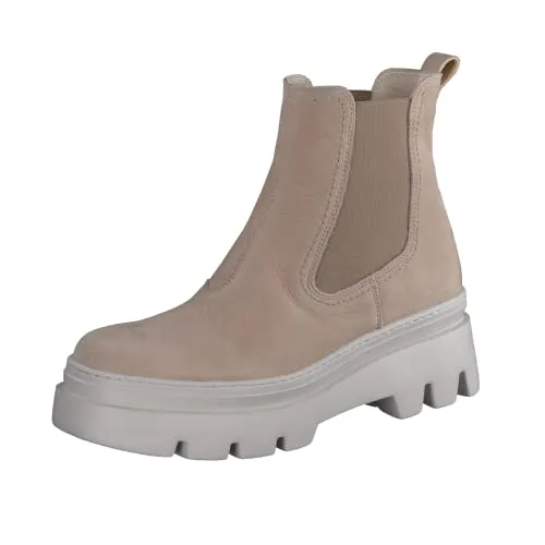 Paul Green 9124#012 Beige Gr. 40 - Elegante Chelsea Boots - Wanderschuhe mit flachem Absatz und leichter EVA-Sohle, ideal für den Alltag und bequemes Tragen bei jedem Wetter.