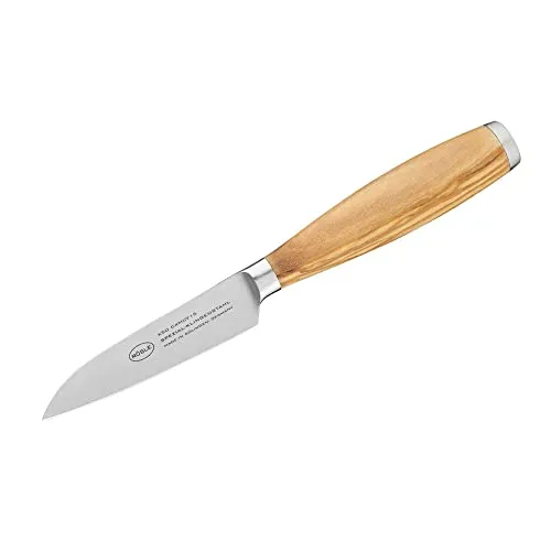 RÖSLE Gemüsemesser Artesano - Küchenmesser aus Klingenspezialstahl mit ergonomischem Olivenholzgriff, ideal für präzises Schneiden von Obst und Gemüse, Made in Solingen.