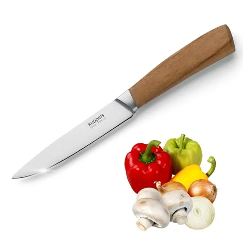 Kuppels Allzweckmesser WOOD 12 cm - Hochwertiges Küchenmesser mit scharfer Klinge aus gehärtetem Edelstahl und elegantem Akazienholzgriff. Ideal für präzises Schneiden in der Küche – ein echter Blickfang!