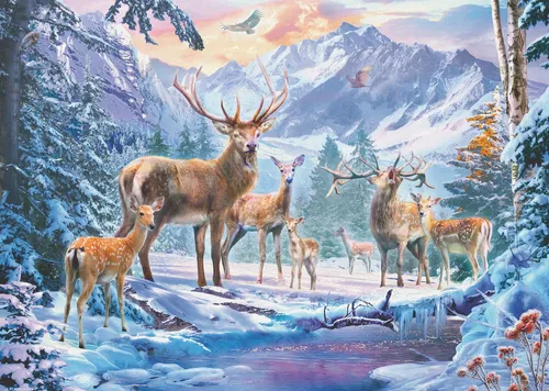 Ravensburger Verlag GmbH Puzzle Rehe und Hirsche im Winter, Puzzleteile