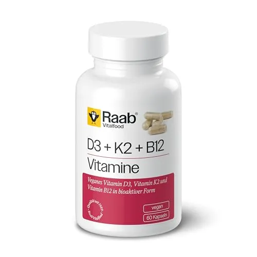 Raab-Vitalfood Vitamin-D Kapseln mit K2 & B12, 60 Stück