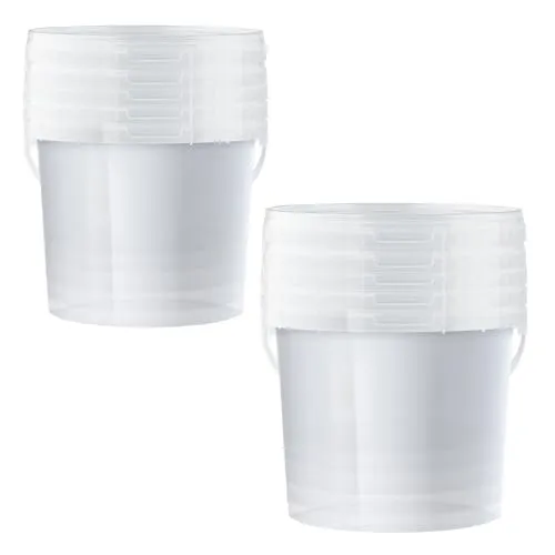 POSH Eimer mit Deckel 5L – Transparent, Kunststoff, lebensmittelecht, auslaufsicher, geruchsneutral, robust, stabil, luftdicht, Eimer mit Henkel (10, 5L)