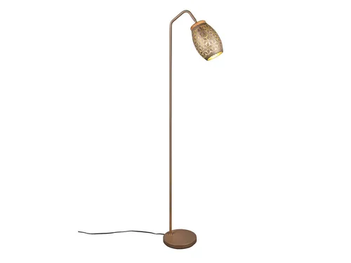Ausgefallene LED Stehlampe für Wohnzimmer Ecke - H:147cm - Stehlampe für Wohnzimmer, 147cm hoch mit einzigartigem Lichtspiel durch goldfolierten Lampenschirm und dimmbarer E27 LED mit 7 Watt. Ideal für stilvolle Akzente in jedem Raum.