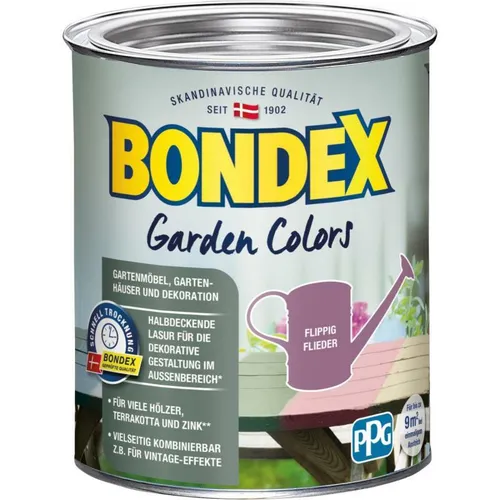 BONDEX Garden Colors Holzlasur für Außen Vintage-Effekt Flippig Flieder 0,75 L